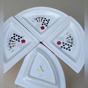Poker Bridge Elements Playing Card Design Plate set of 4 triangles make circle
